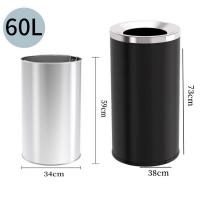 AutoMax 不銹鋼黑色圓形垃圾桶 60L 直投式 商場垃圾桶 酒店垃圾桶